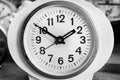 black and white clock, alarm clock,Old Vintage antique clock Royalty Free Stock Photo