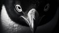 Stunning Solarized Penguin Close-up: A Captivating Portrait Of Contrasting Lights And Darks