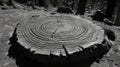 Black And White Close Up Of Tree Stump Rings Royalty Free Stock Photo