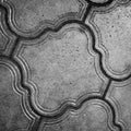 A black and white close up view of some ceramic kitchen floor tiles Royalty Free Stock Photo