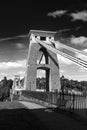 Black and White Closeup of Detail of Clifton Suspension Bridge, Bristol, Avon, England, UK Royalty Free Stock Photo