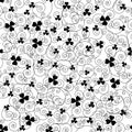 Black and white clover backgrounds Royalty Free Stock Photo