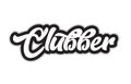 black and white clubber hand written word text for typography lo