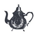 A black and white coffee kettle with a white elegant pattern for your designs and ideas.An elegant logo Royalty Free Stock Photo