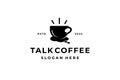 black white coffee talk logo