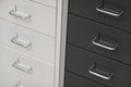 Black and white color cabinet drawers of furniture interior style steel