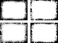 Black and white color Grunge Frame Design A Collection of Four Rectangular Frames