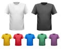 Black and white and color men t-shirts. Design tem