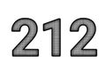 Black and white color number 212 Royalty Free Stock Photo