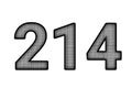 Black and white color number 214 Royalty Free Stock Photo