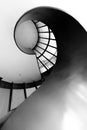 Black and white color spiral stairs view from bottom Royalty Free Stock Photo