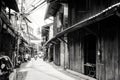 Black and white color tone of old architecture and building in old city Royalty Free Stock Photo