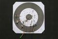 Black and white colored archery target with arrows Royalty Free Stock Photo