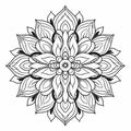 Elegant Mandala Flower Coloring Page For Adults