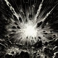 Retro Comic Book Style Supernova Explosion In Black And White