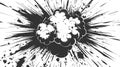 Black and white comic explosion graphic illustration with dynamic burst. Royalty Free Stock Photo