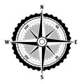 Black and white compass icon