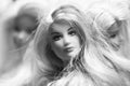 Black and white composition with Barbie dolls Royalty Free Stock Photo