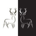 Black and white composition with two deer outlines