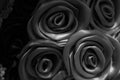 Black and white concept, texture of silk fabric in black color folded Royalty Free Stock Photo