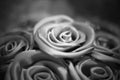 Black and white concept, texture of silk fabric in black color folded in the form of a rose Royalty Free Stock Photo