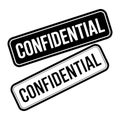 Black and white confidential stamps with rounded corners label text Royalty Free Stock Photo