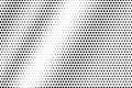 Black on white contrast halftone texture. Diagonal dotwork gradient. Rough dotted vector background Royalty Free Stock Photo