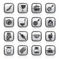 Black an white cooking Equipment Icons