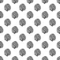 Black and white coral reef seamless pattern Royalty Free Stock Photo