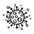 black and white covid virus