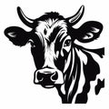 Black And White Cow Head Svg Cutout Shape For Rural Life Art Royalty Free Stock Photo