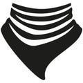 Black and white cowboy scarf silhouette