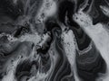 Black and white creative abstract hand painted background,liquid marble texture Royalty Free Stock Photo