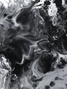 Black and white creative painting, abstract hand painted  background, marble texture Royalty Free Stock Photo