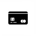 Black and white credit card icon features a rectangular shape with rounded edges Royalty Free Stock Photo