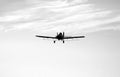 Black and White Crop Duster Airplane Royalty Free Stock Photo