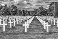 Black White American Military World War 2 Cemetery Normandy France Royalty Free Stock Photo