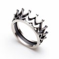Black And White Crown Ring With Mahiro Maeda-inspired Design
