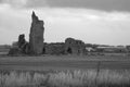 Black and White Crumbling Scottish Castle