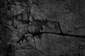 Black White. Crushed cracked rock texture. Like a broken concrete wall. Close-up. Royalty Free Stock Photo