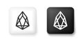 Black and white Cryptocurrency coin EOS icon isolated on white background. Physical bit coin. Digital currency Royalty Free Stock Photo