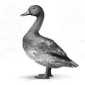 Black And White Crystal Duck: A Hyper-detailed Scientific Illustration Royalty Free Stock Photo