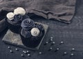 Black and white cupcakes