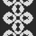 Black and white curtain lace geometric seamless texture background with cloverleaf pattern
