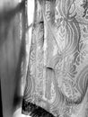 Black & white curtains at home Royalty Free Stock Photo