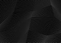 Black and white curved refracted 3d geometric lines tech background