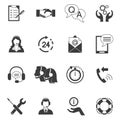 Black And White Customer Support Icon Set