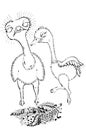 Black and white cute cartoon ostrich. Coloring book for the children. Vector illustration Royalty Free Stock Photo