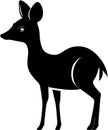 Black-white cute Chevrotain cartoon icons. Ai-generated.