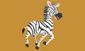 Black and white cute laughing zebra art